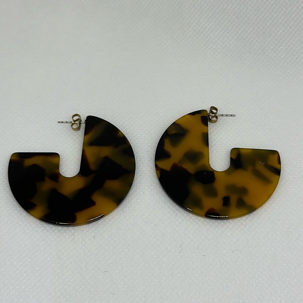 Tortoise Enamel Earrings
